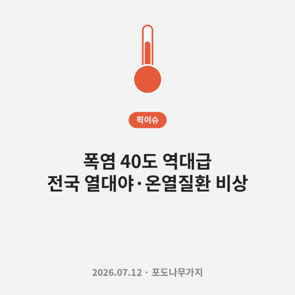 폭염 40도 역대급 전국 열대야 온열질환 비상 대표 이미지